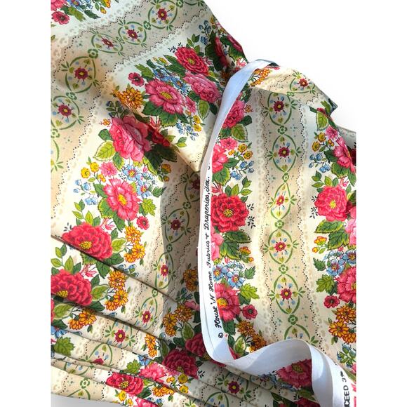 6.5 yds Vtg House 'N Home Fabrics & Draperies Decorator floral Upholstery Fabric - Picture 5 of 16